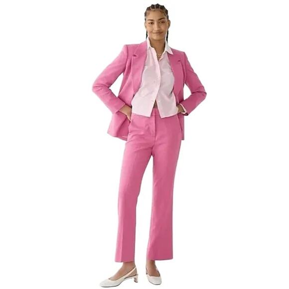 NEW J.CREW Willa Cropped Flare Italian Wool Trouser Pants in Dahlia Pink SZ 4 - Picture 12 of 12